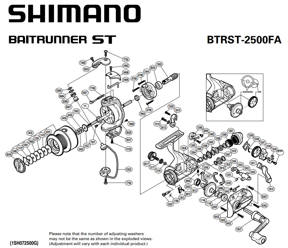 Схема катушки shimano